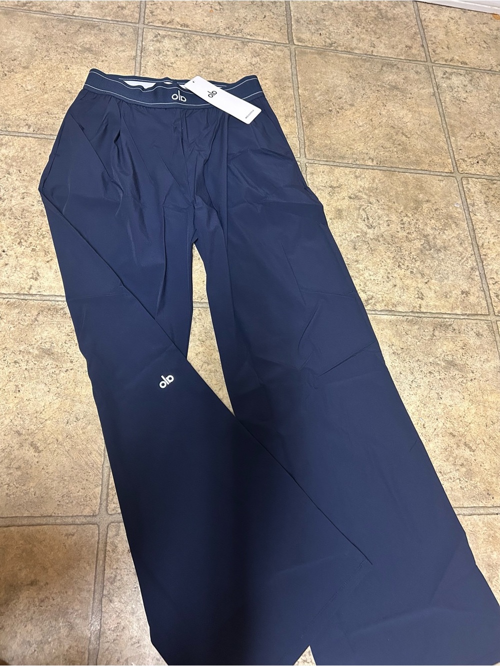 ALO Yoga Navy Wide-Leg Studio Trousers